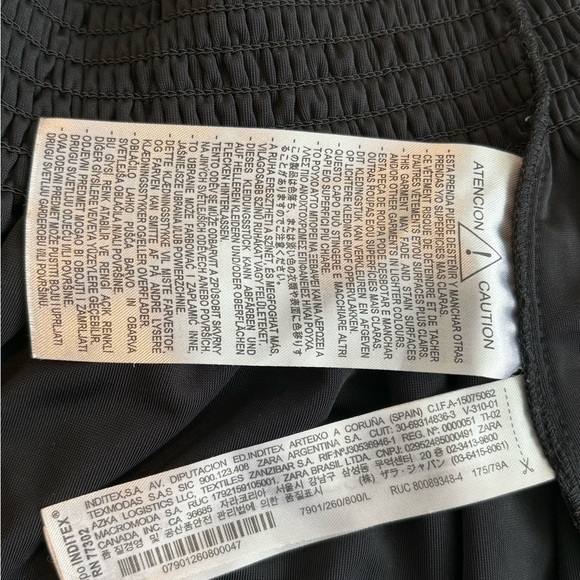 ZARA Black Velvet Strapless Peplum Top Size L - Picture 4 of 4